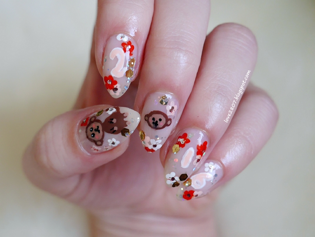 new year nail 2016 monkey nailove2807 2016 year of the monkey new year nail 2016 monkey nailove2807 2016 year of the monkey