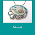 Mermaid - a mixed media bead embroidered pendant