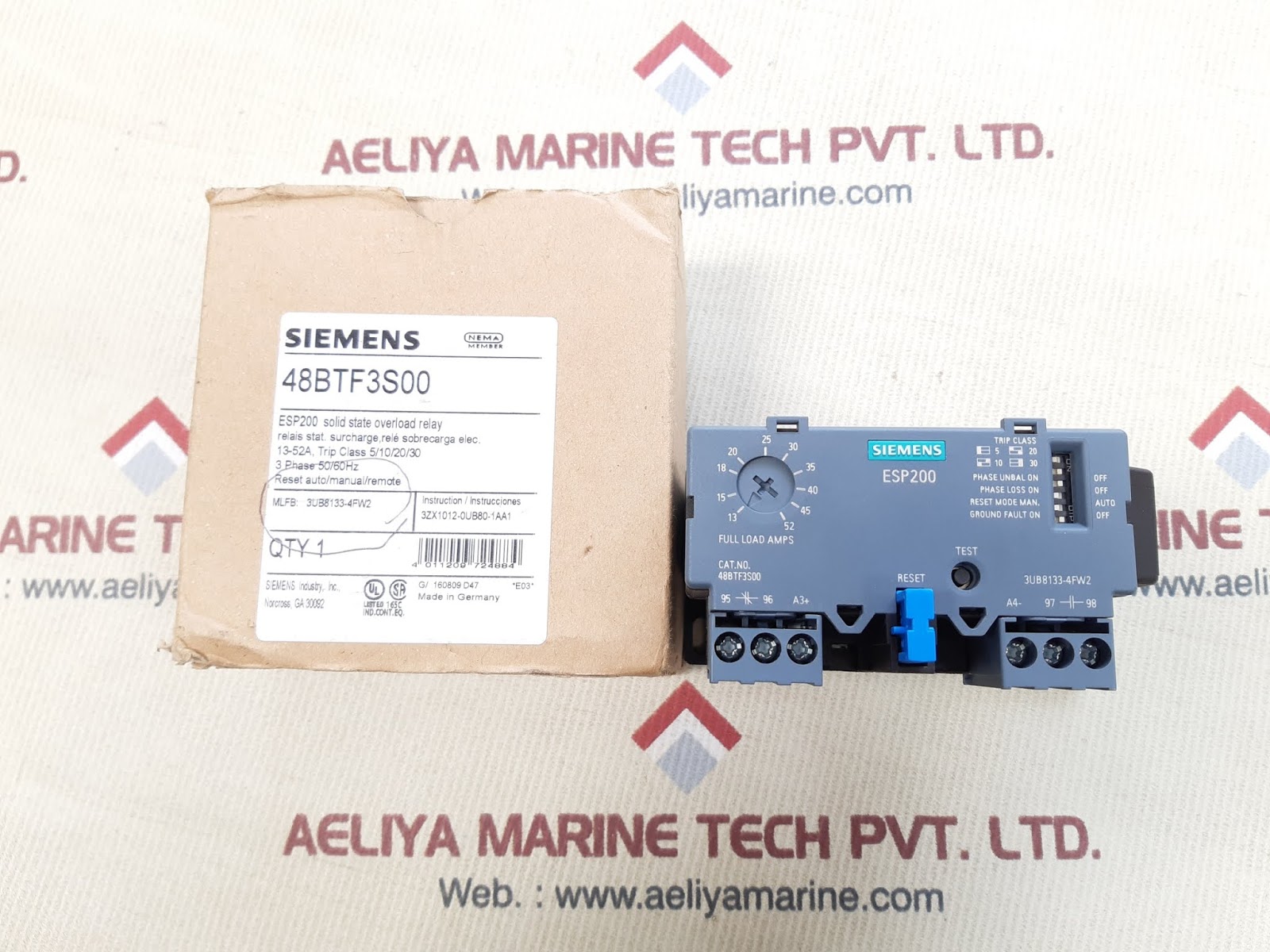 SIEMENS ESP200 SOLID STATE OVERLOAD RELAY 48BTF3S00 Aeliya Marine