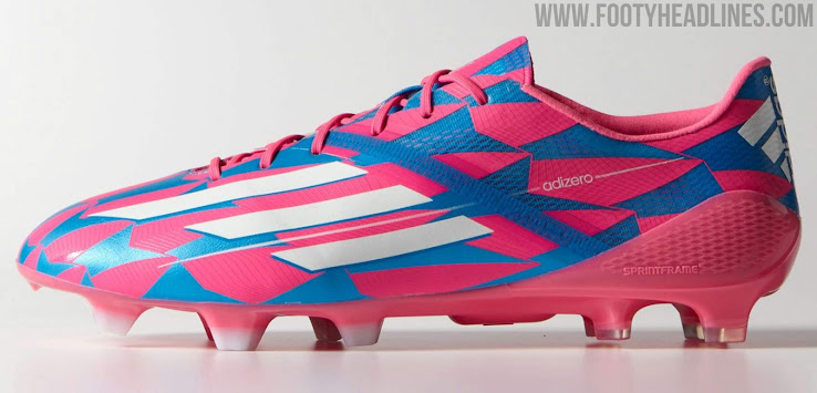 blue and pink adidas football boots