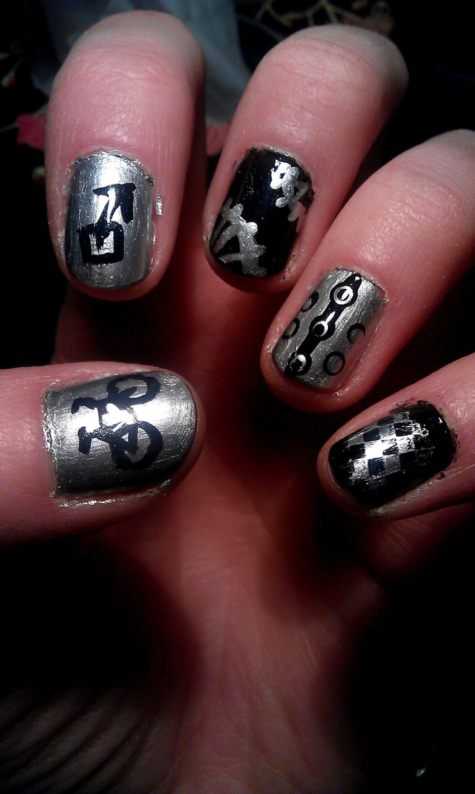 The Nailsketeers Cycling Themed Nails for the Two Tunnels Opening!