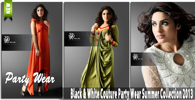 Black & White Couture Party Wear Summer Collection 2013