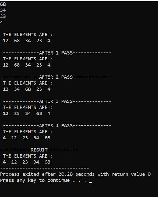 Write a program to sort a list of elements using insertion sort algorithm
