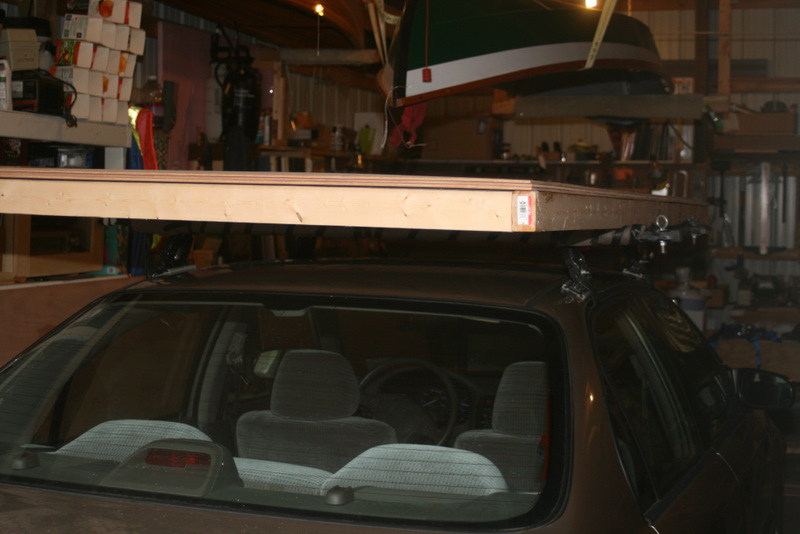 dave's notes and ideas: transporting thin plywood on roof