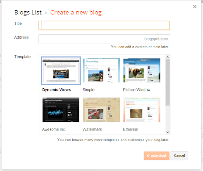 Create new blog