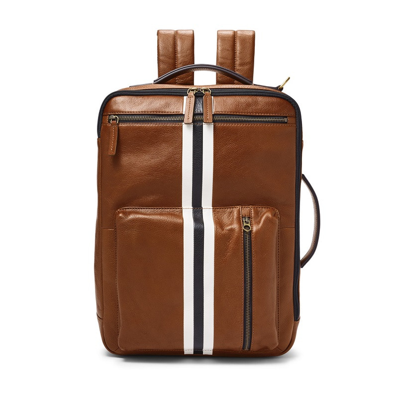 Fossil Buckner Convertible Backpack Cognac Fossil Centre