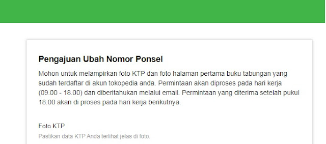 cara ganti nomer kontak seller tokopedia