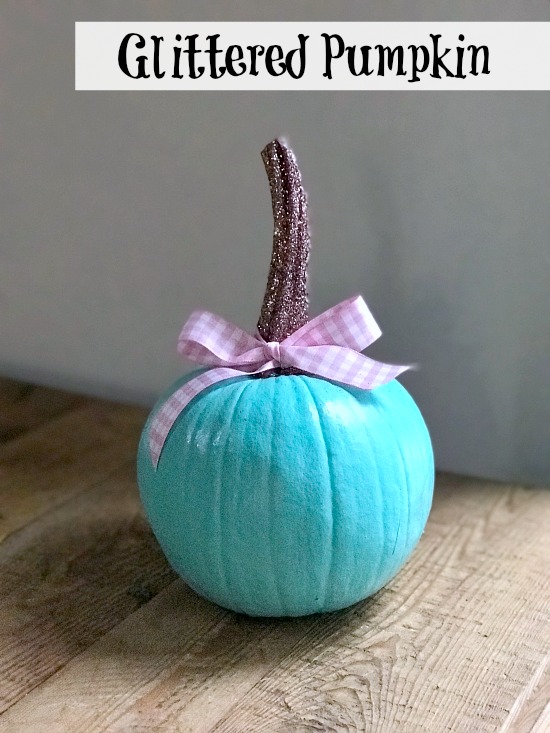 Pinterest glittered pumpkin stem pin