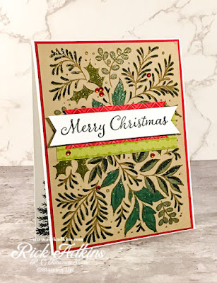 I have a simply festive and easy Christmas Card to share with you along with a video tutorial.