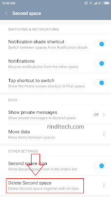 Cara Menghapus Second Space di Smartphone Xiaomi MIUI 8