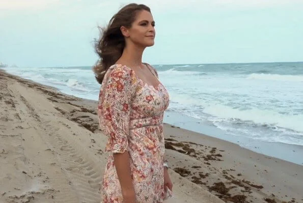 Princess Madeleine wore a new Gloria sorbet floral dress from By Malina. Princess Leonore and Prince Nicolas