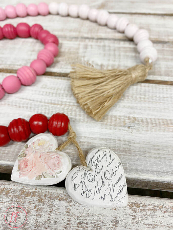 Wooden Valentine's Beads - At Charlotte's House