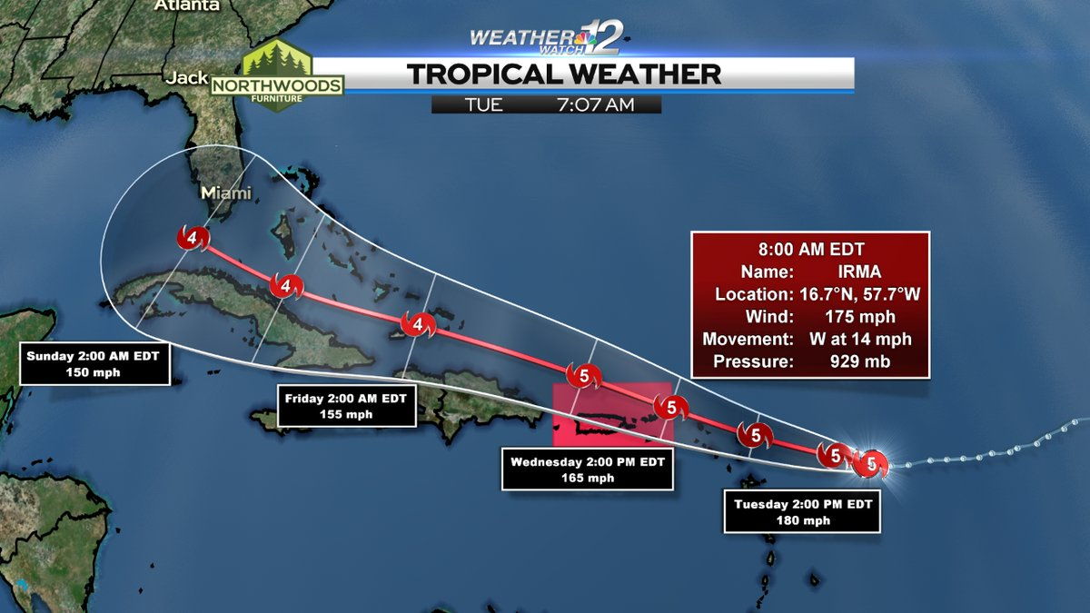 Uragano IRMA diventa Categoria 5, è allarme a Porto Rico Caraibi