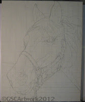 whiskey horse acrylic painting in progress