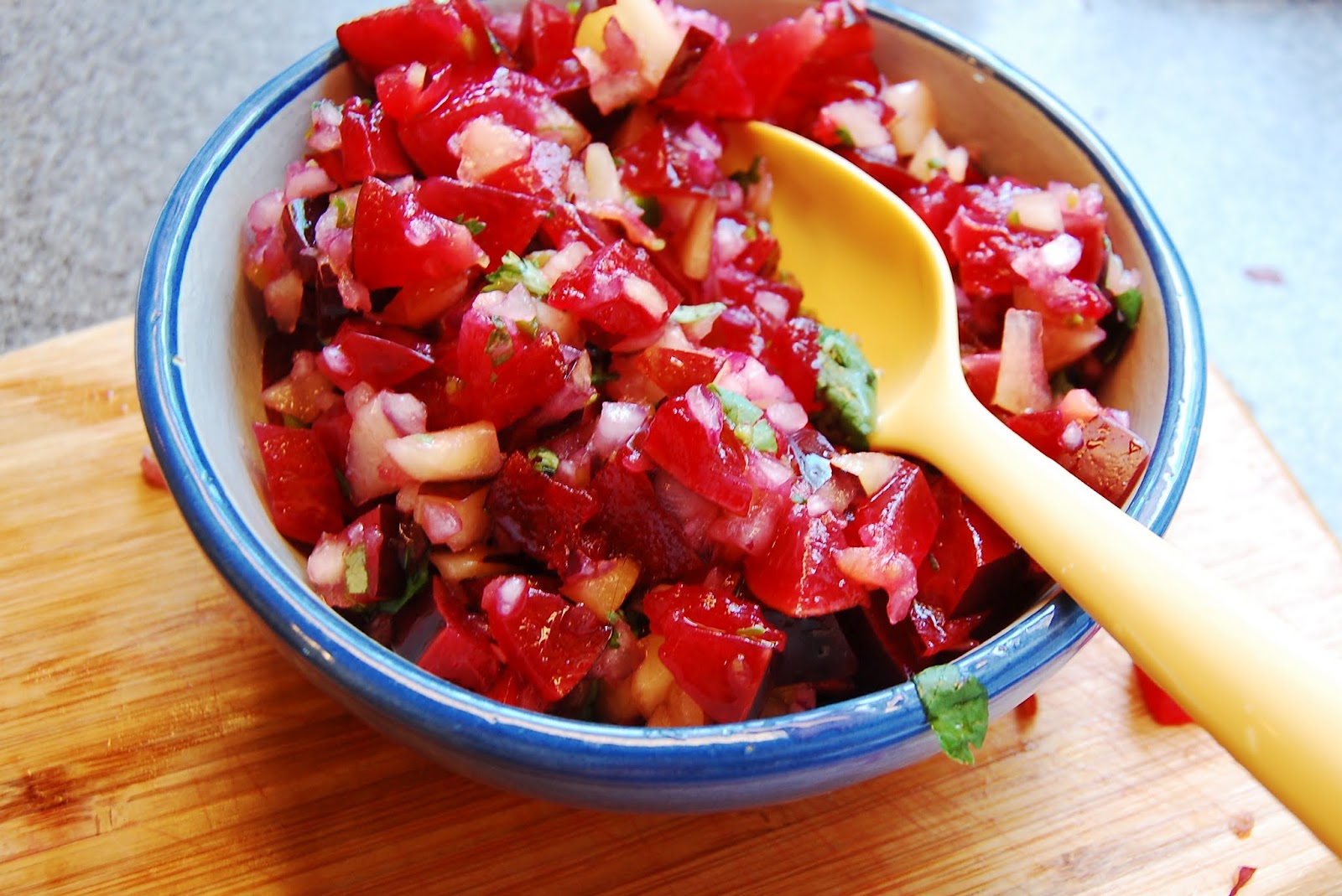 Daily*Dishin Roasted Chicken with Plum Chili Salsa