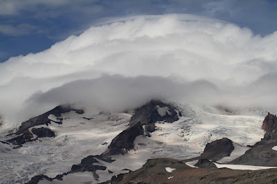 View of a Shrouded Mount Rainier, from Cowlitz Divide