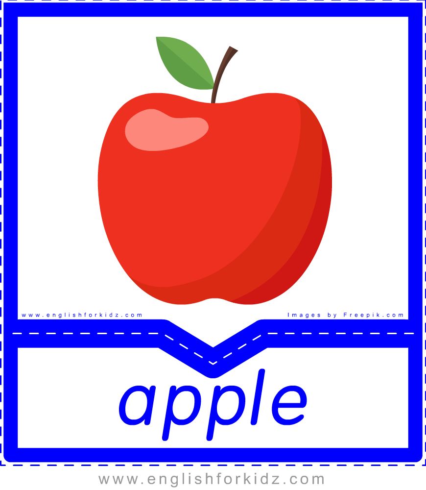 English for Kids Step by Step Fruits and Vegetables Flashcards. Part 1.