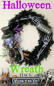 DIY Halloween Skeleton Wreath 