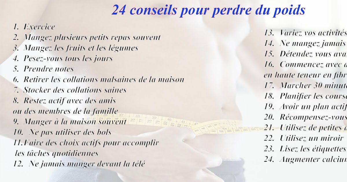 24 Conseils pour perdre du poids ~ Sports et Santé