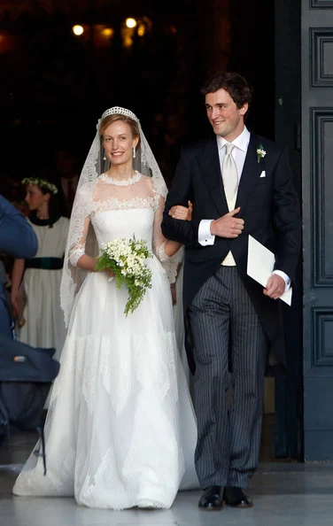 Wedding of Prince Amedeo of Belgium and Elisabetta Maria Rosboch Von Wolkenstein at Basilica Santa Maria in Trastevere in Rome, Italy