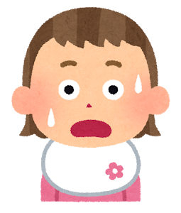 赤ちゃんの表情のイラスト(女・驚いた顔)