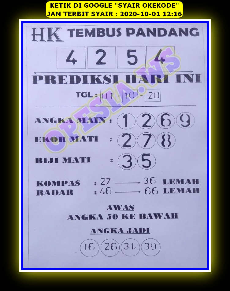 1 New Message Kode Syair Hongkong 1 Oktober 2020 Forum Syair Togel Hongkong Singapura Sydney