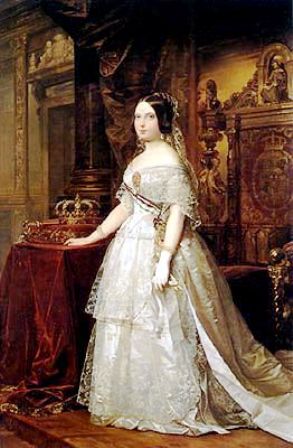 Retrato de Isabel II. Óleo sobre lienzo, firmado y fechado en 1844 de Isabel II de Federico Madrazo