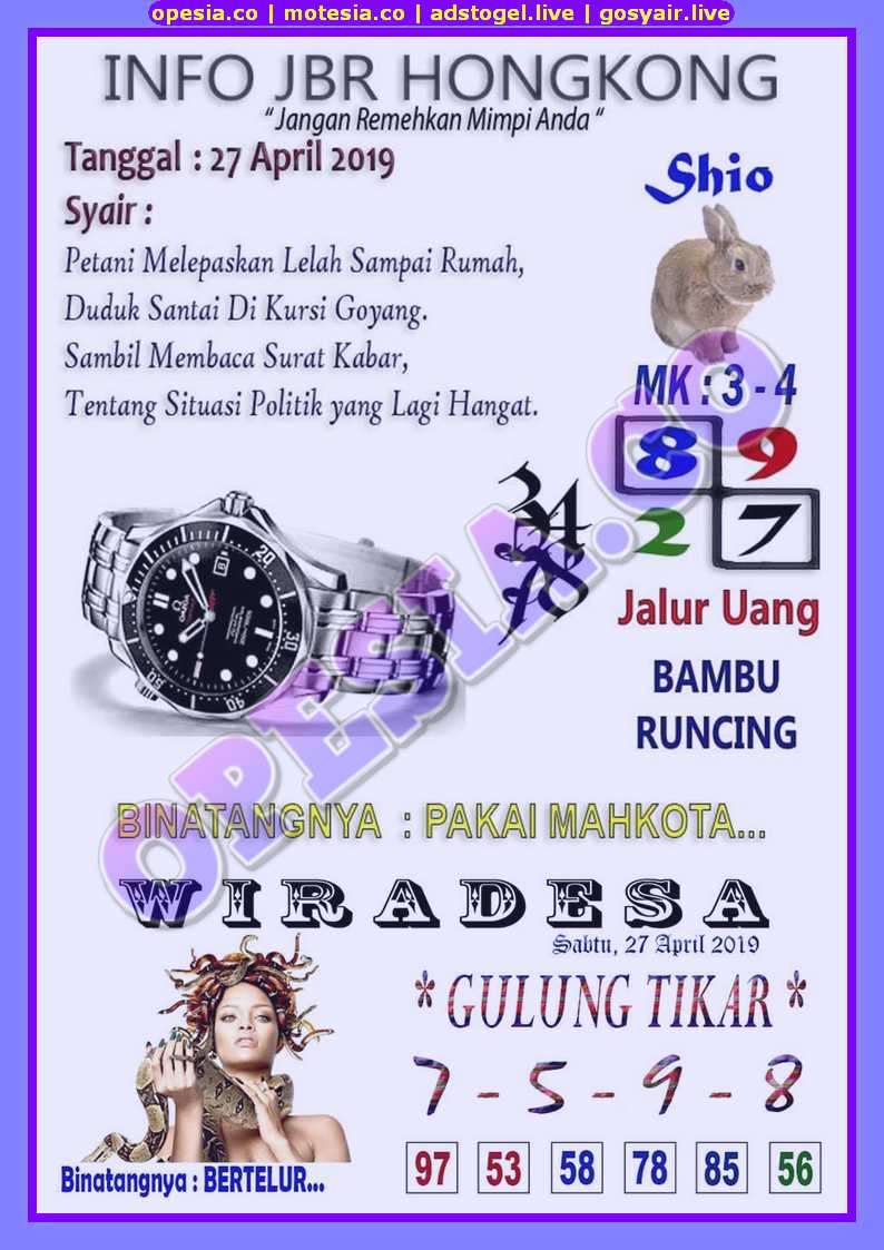 Kode Syair Hk Sabtu 27 April 2019 Gosyair Sedia Kode Syair Sgp Ada Kode Syair Hk
