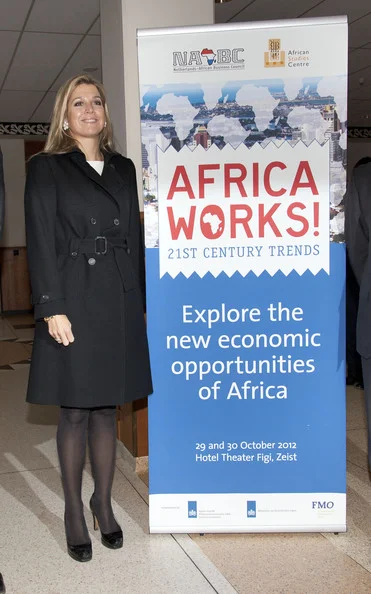 Dutch Crown Princess Maxima attended the AfricaWorks 21st Century Trends Conference in Zeist. The conference is organized by the African Studies centre