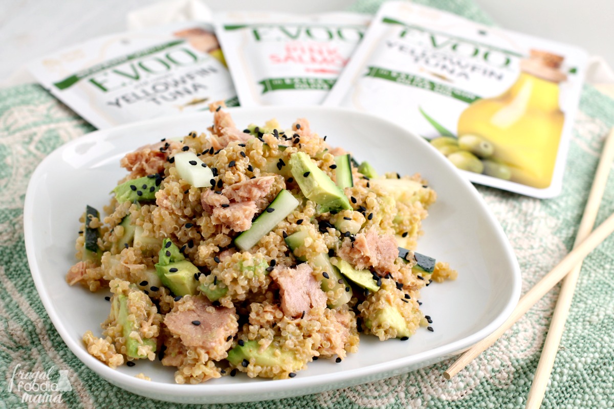 Frugal Foodie Mama Spicy Tuna Roll Quinoa Salad
