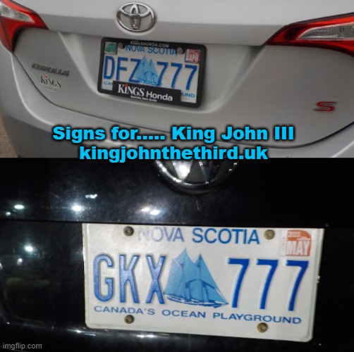 King John III signs... 777