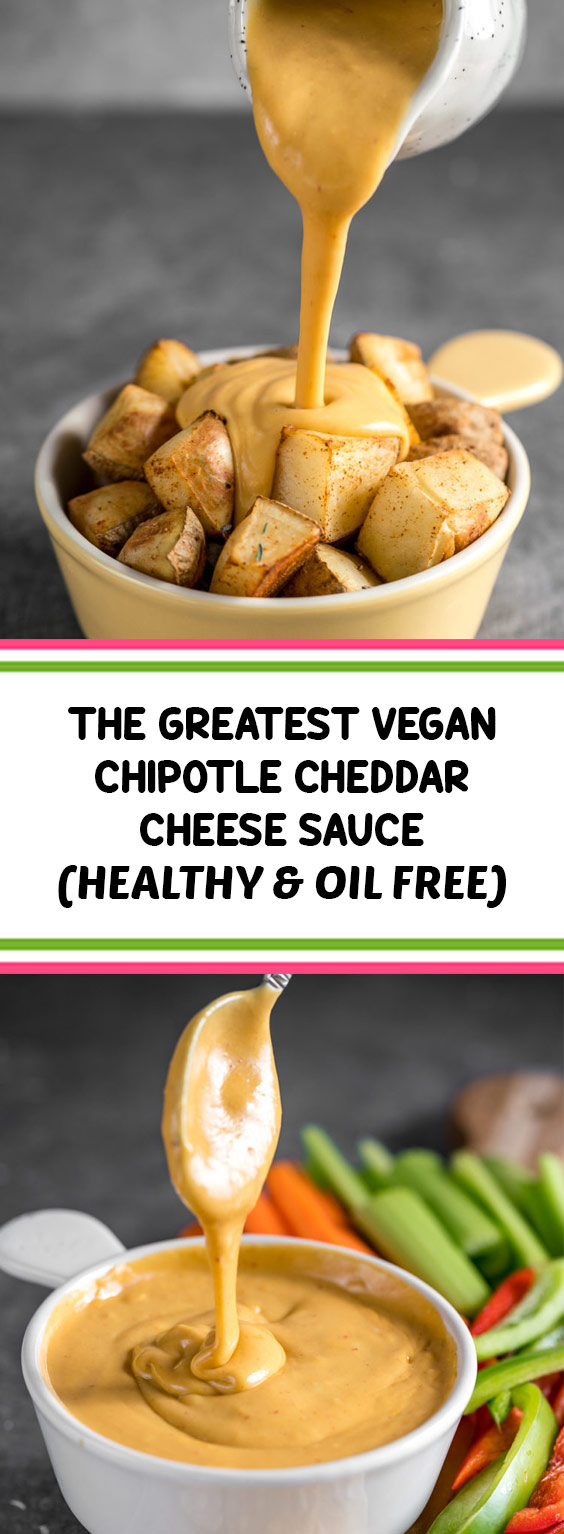 The Greatest Vegan Chipotle Cheddar Cheese Sauce (Healthy & Oil Free