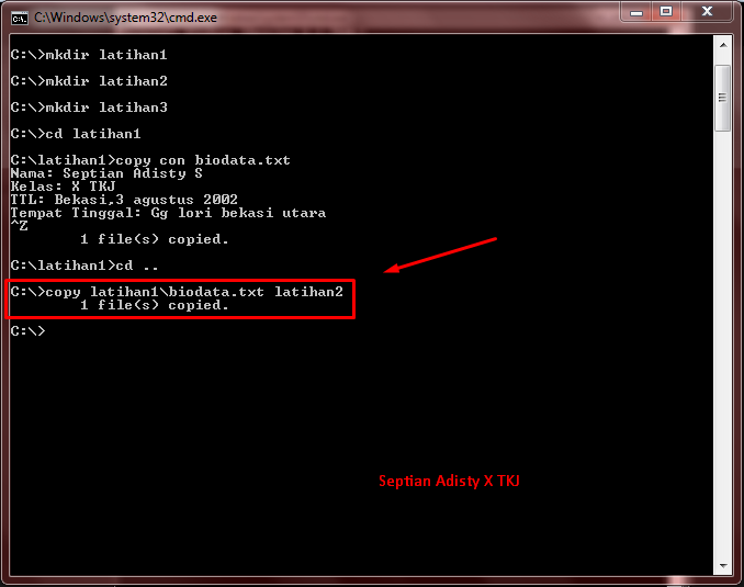 команда copy con
