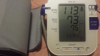 My most recent blood pressure measurement November 21, 2019