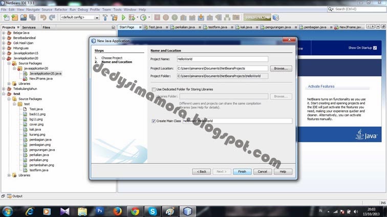 Dedy Simamora: MEMBUAT PROGRAM SEDERHANA DENGAN BAHASA JAVA