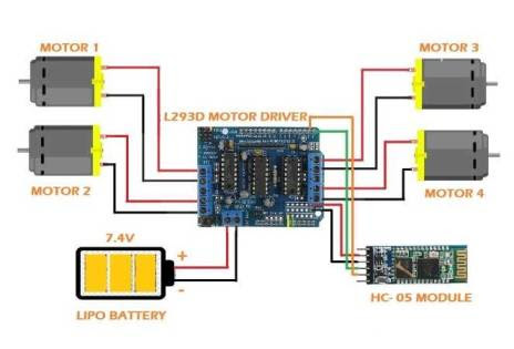 l293d motor driver circuit diagram with arduino