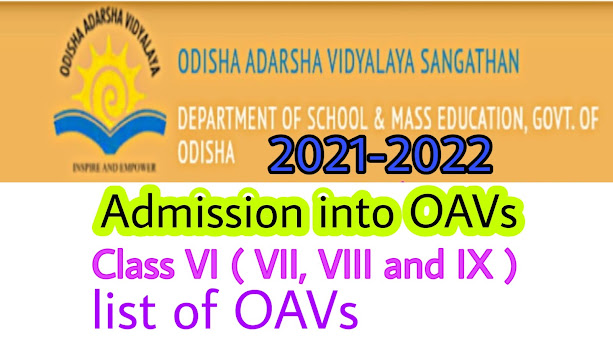 ADMISSION INTO OAVs FOR THE ACADEMIC SESSION 2021-22