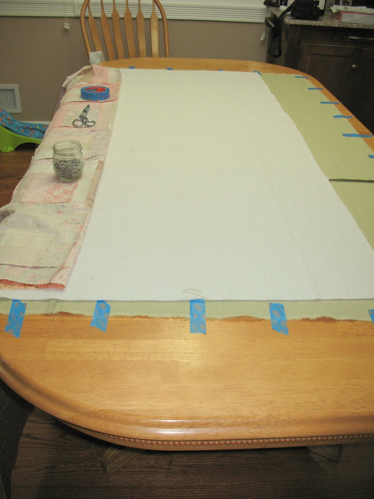 Quilt Girl Designs Tutorial How to Pin Baste a Quilt That Is Bigger Than Your Table