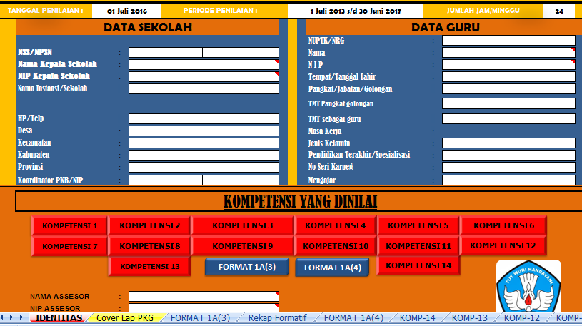 Aplikasi Penilaian Kinerja Guru Format Exel Model Terbaru