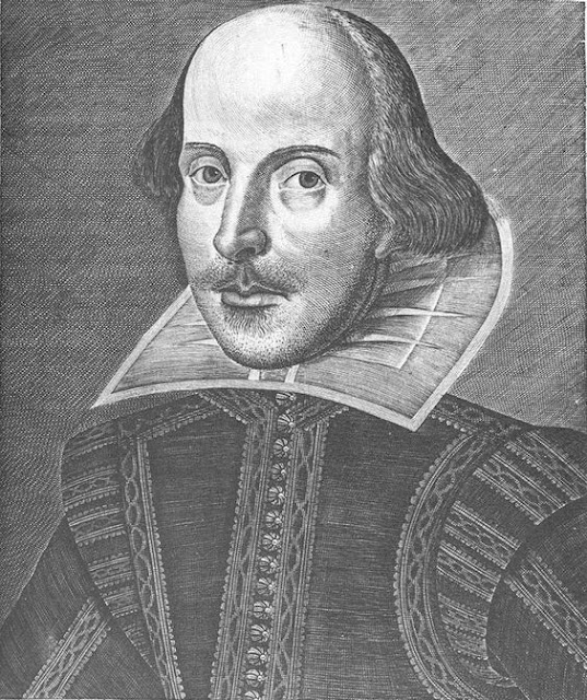 Загадочный портрет Шекспира –  и лицо напоминает маску, и рукава вшиты по-разному…