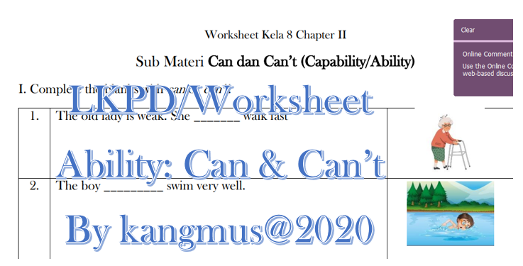 Worksheet LKPD Kelas 8 Ability Capability Can dan Can�t