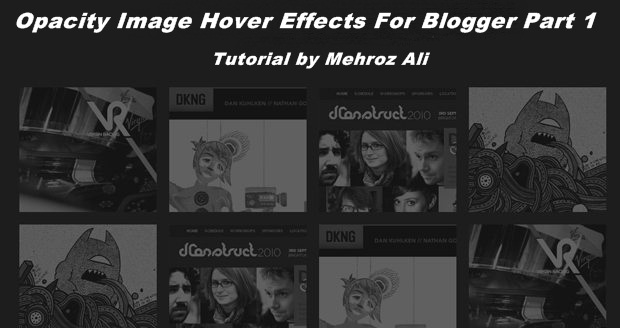 Opacity Image Hover Effects For Blogger Post Part 1