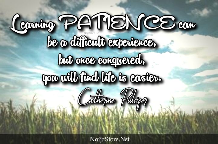 Catherine Pulsifer's Quote: Learning PATIENCE can be a difficult experience, but once conquered, you will find life is easier - Inspirational Quotes