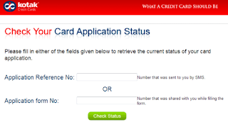 Kotak Mahindra Bank Credit Card Status Online