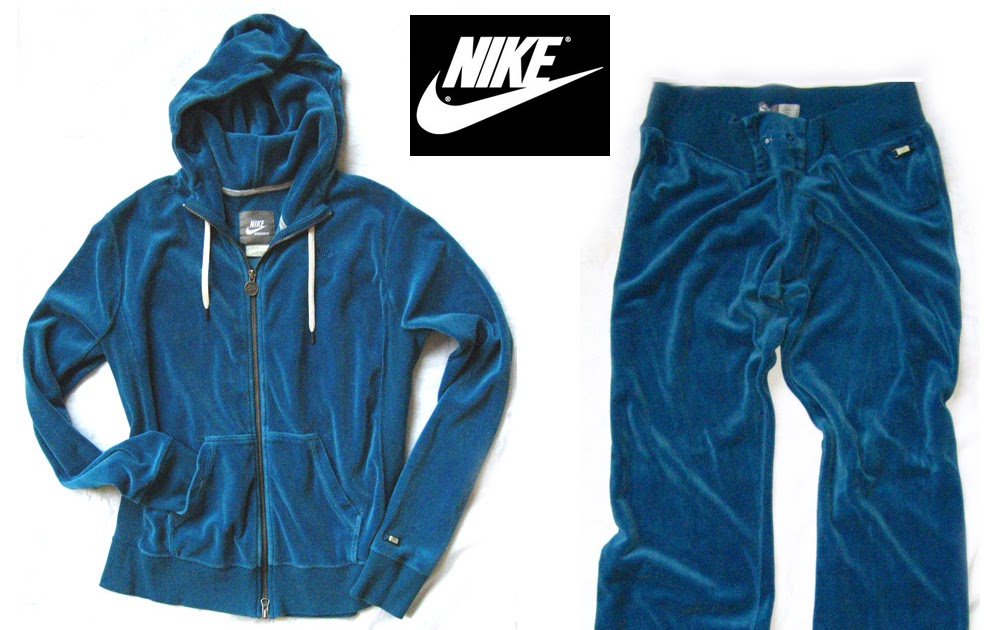 Nike Blue Green Plush Running Suit