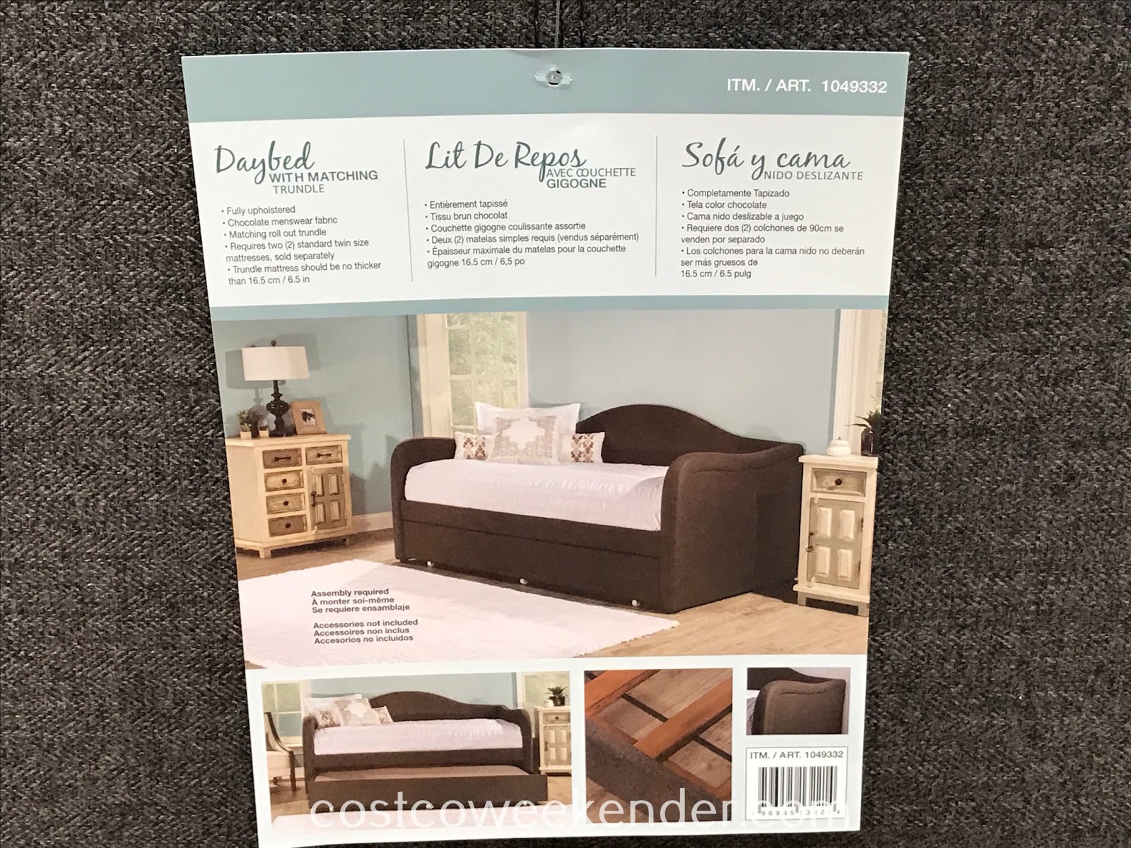 Hillsdale Fabric Daybed with Matching Trundle Costco Weekender