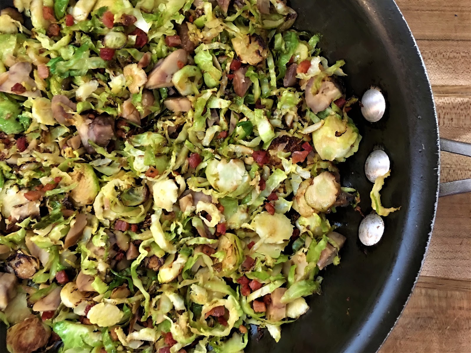 Sautéed Brussels Sprouts with Pancetta and Chestnuts mysavoryspoon