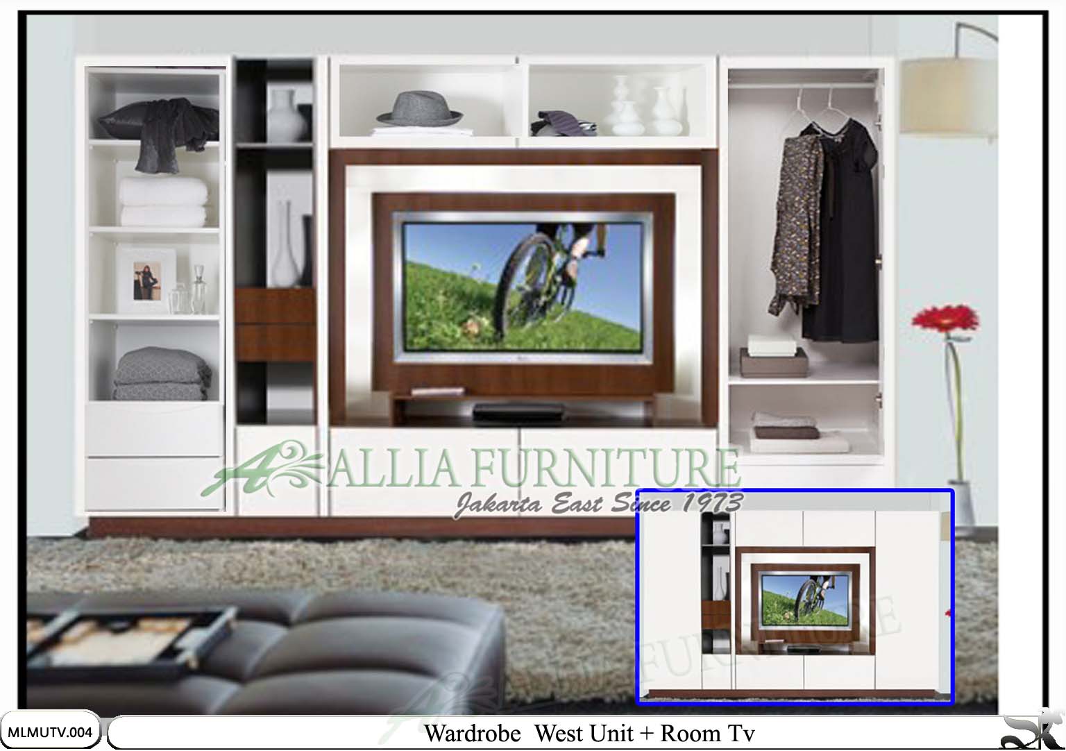 Lemari Pakaian Minimalis Model Tv West Allia Furniture