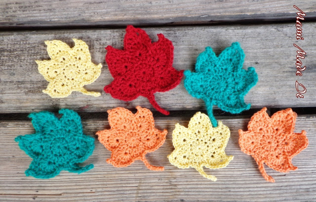 Crochet leaves - Häkelblätter