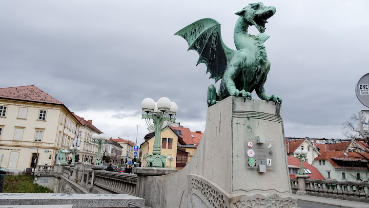 Dragon Bridge (Zmajski most) is beside the old town